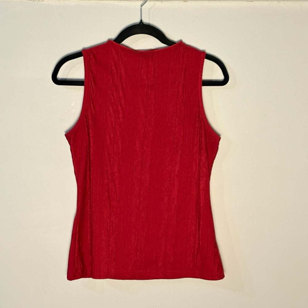 Red Textured Sleeveless Tank Top 008-0013